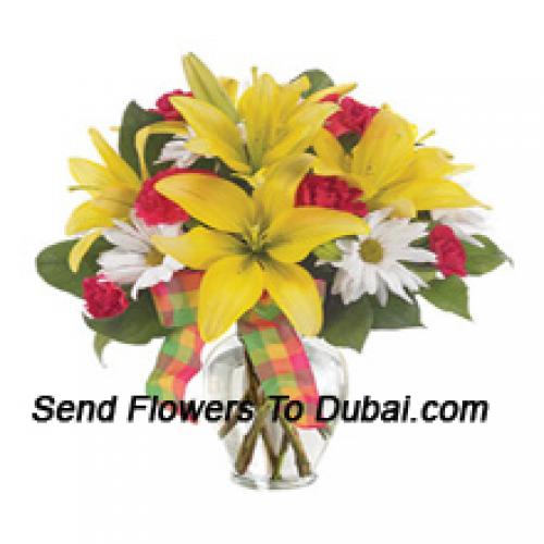 Lilies and Carnations with Seasonal Flowers