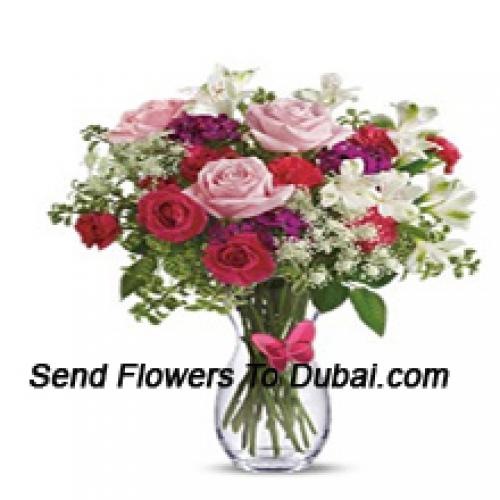 24 Roses and Carnations with Assorted Flowers