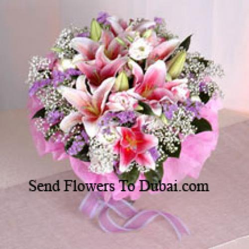 Pink Wrapped Lilies